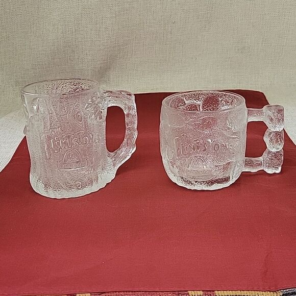 2 Vintage McDonalds Flintstones Mug Glass Cup RocDonalds 1993! - Picture 2 of 16